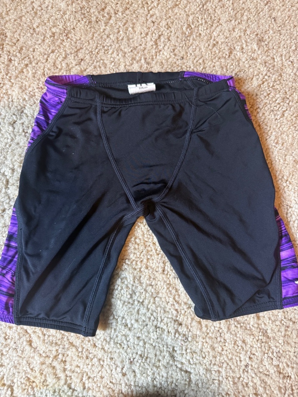 TYR Kids One Piece Swim Suit - Black and Purple